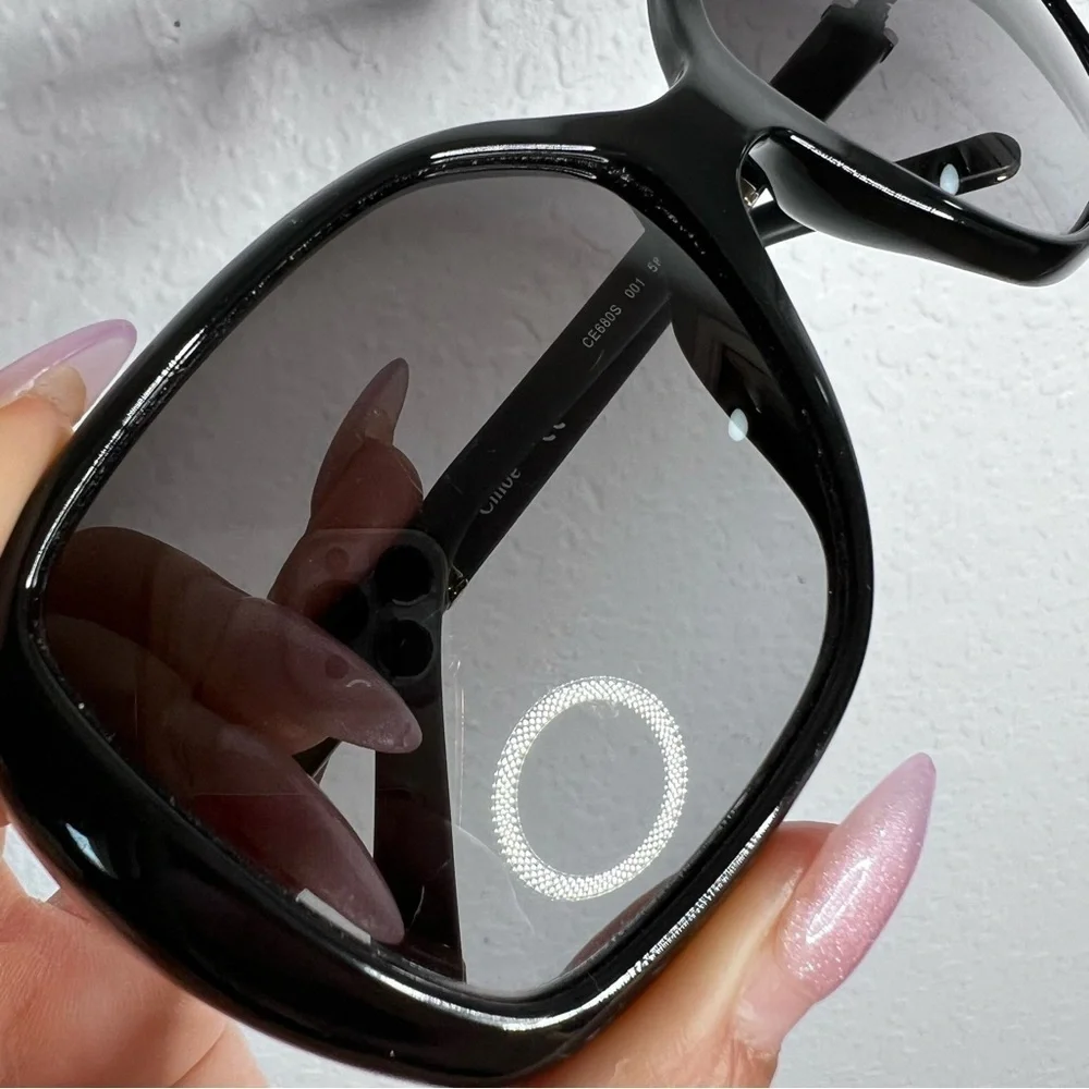 Chloe sunglasses black large round squared women - Picture 8 of 13